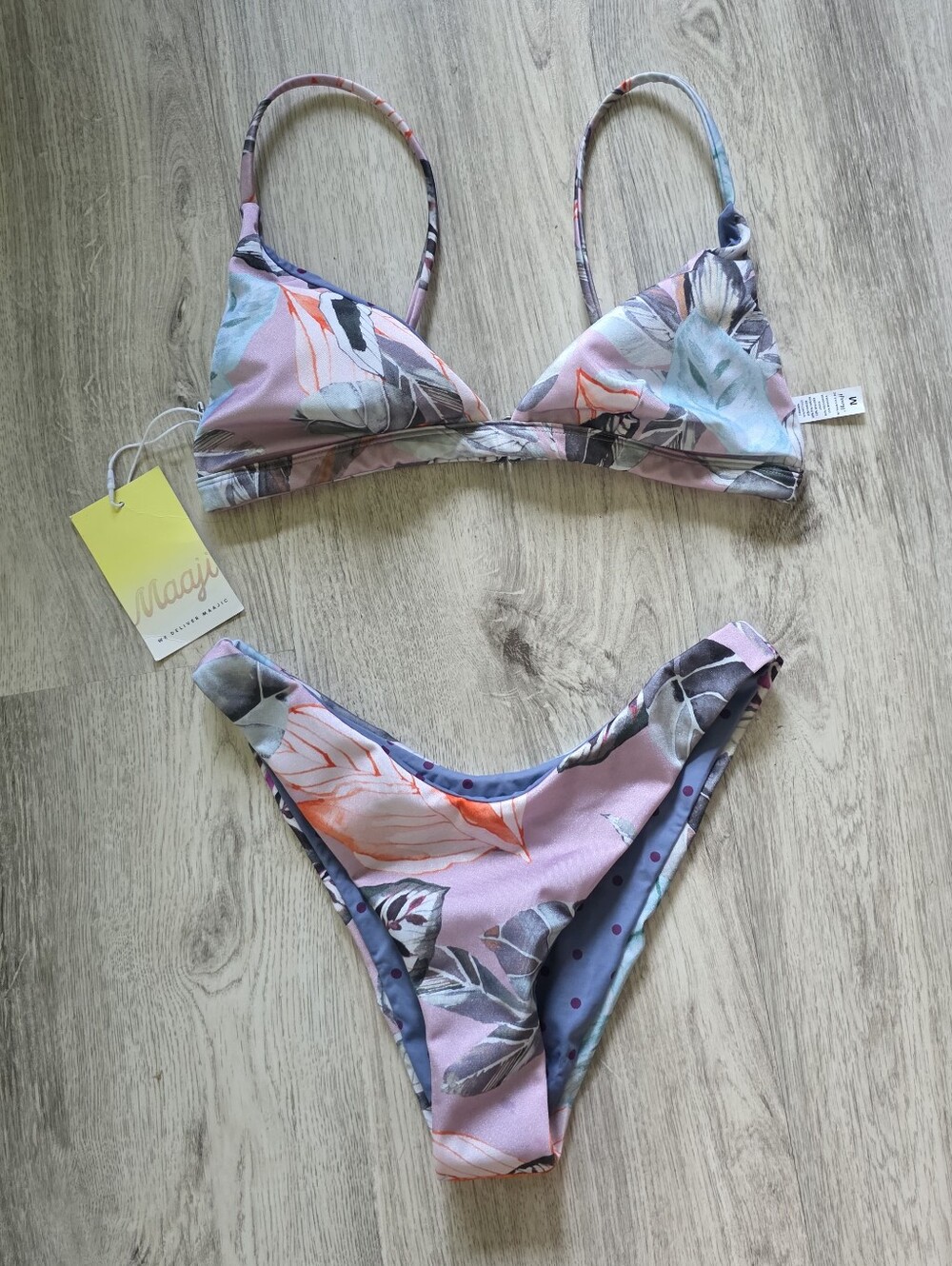 Nwt Maaji 2 Piece Bikini Set Pink Palms